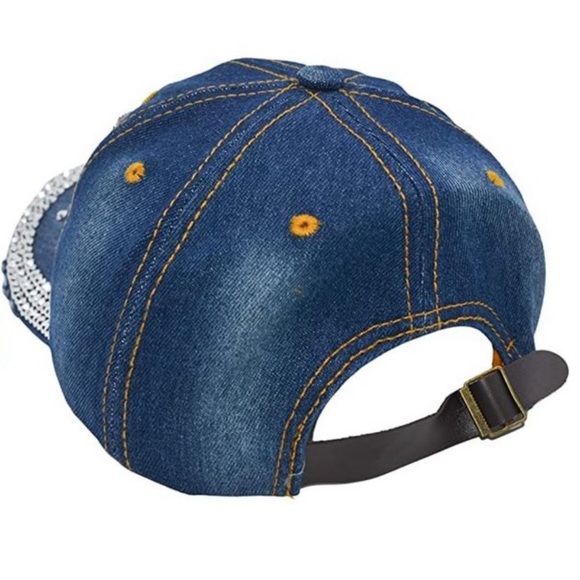NWT DOG MOM Denim Adjustable Cap with BLING!!! - Picture 2 of 2
